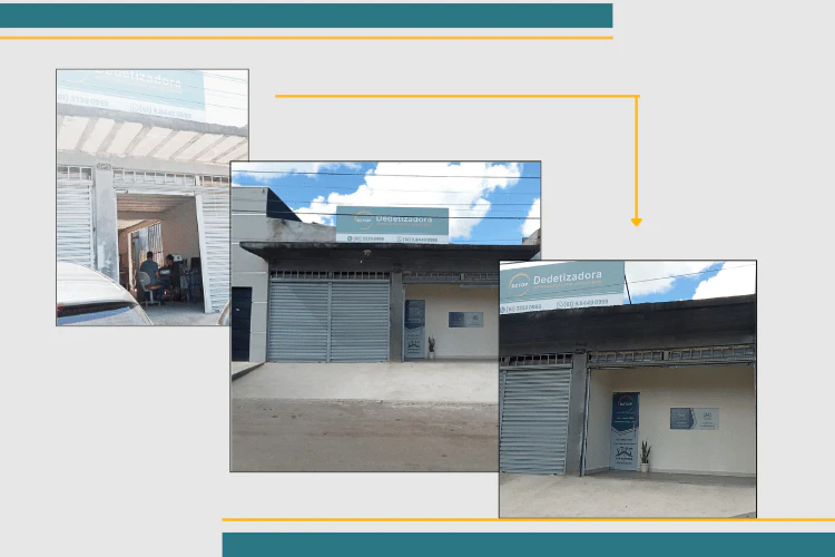 Foto da fachada física da DZTOP em Brasília revitalizada com a nova identidade visual e sinalização estratégica.