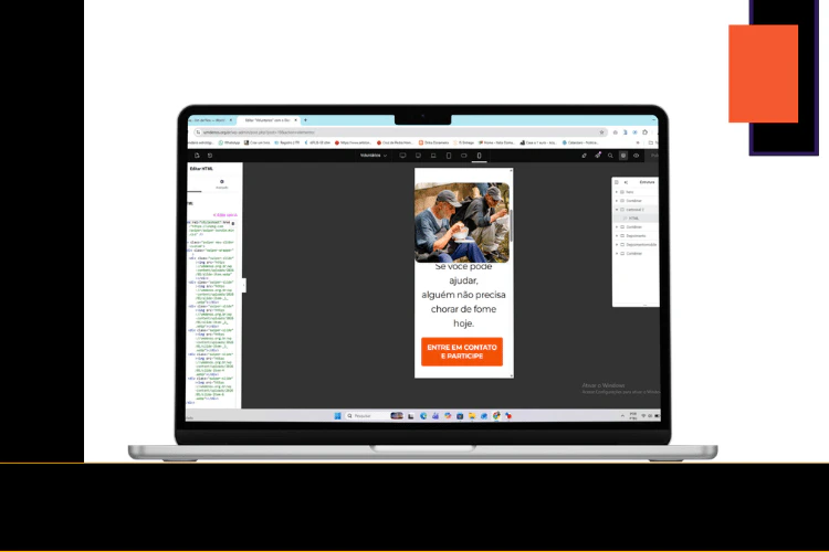 Visão do editor mobile no WordPress, demonstrando ajustes específicos de layout para telas pequenas.